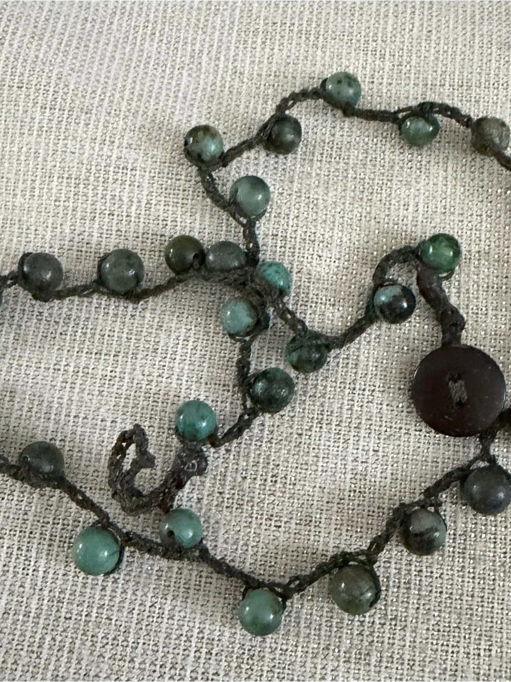 Handmade Turquoise Bead Knotted Necklace - Unbranded